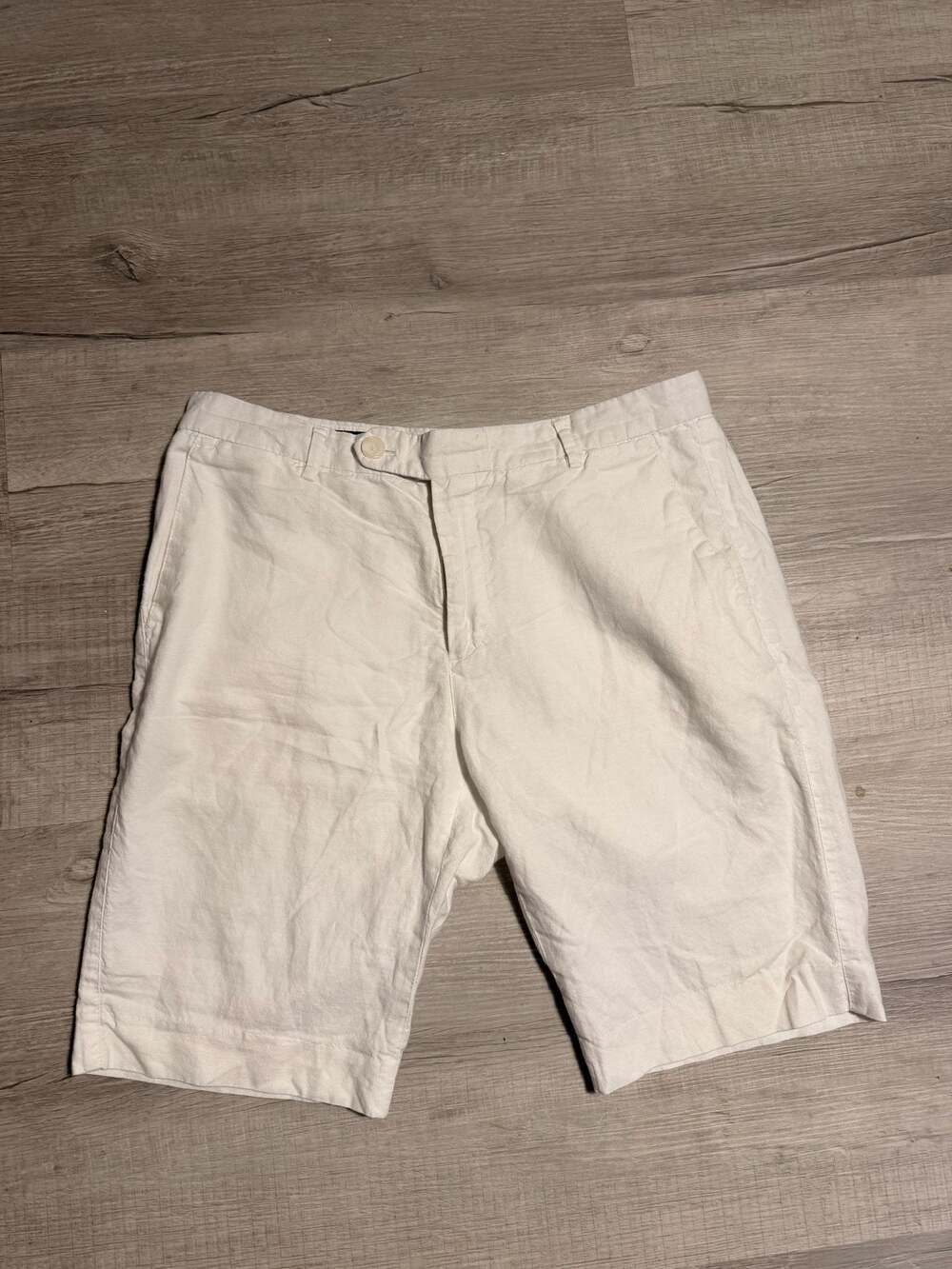 Concepts One Mens White Linen Blend Flat Front Casual Shorts